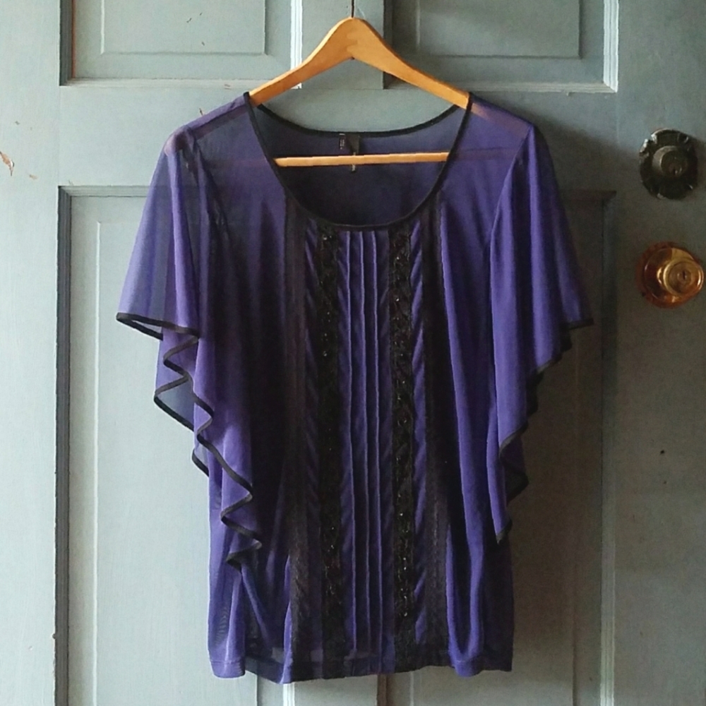 Sheer Purple Maurices Shirt Size L